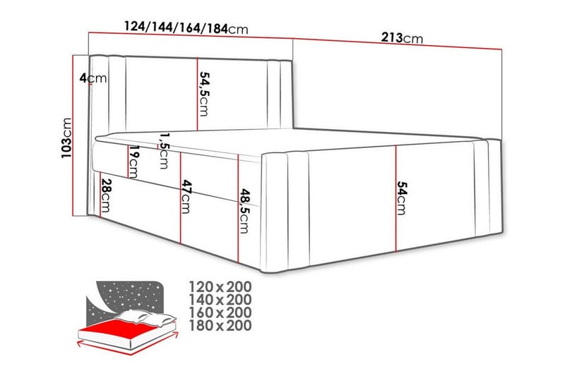 Betvallen Sengeramme 120x200 cm - Mørkegrå - Sengeramme & sengestel