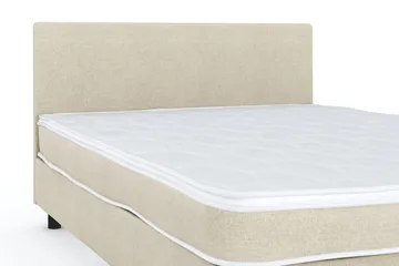 Billingen Komplet Sengepakke – Kontinentalseng 140x200 cm i Stof med Sengegavl + Overmadras med Fasthedsgrad Medium - Beige - Møbler - Senge - Komplet sengepakke