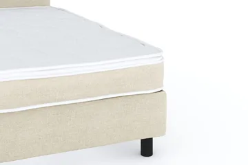 Billingen Komplet Sengepakke – Kontinentalseng 140x200 cm i Stof med Sengegavl + Overmadras med Fasthedsgrad Medium - Beige - Møbler - Senge - Komplet sengepakke