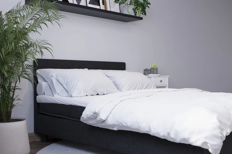 Billingen  Komplet Sengepakke 160x200 cm - Sort - Møbler - Senge - Kontinentalsenge