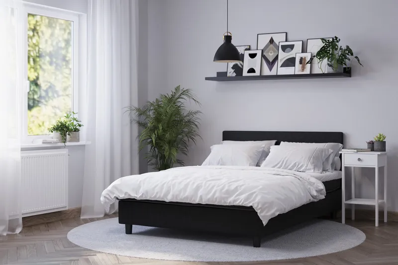 Billingen  Komplet Sengepakke 90x200 cm - Sort - Møbler - Senge - Kontinentalsenge