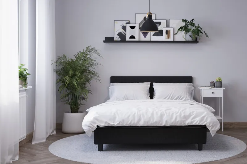 Billingen  Komplet Sengepakke 90x200 cm - Sort - Møbler - Senge - Kontinentalsenge