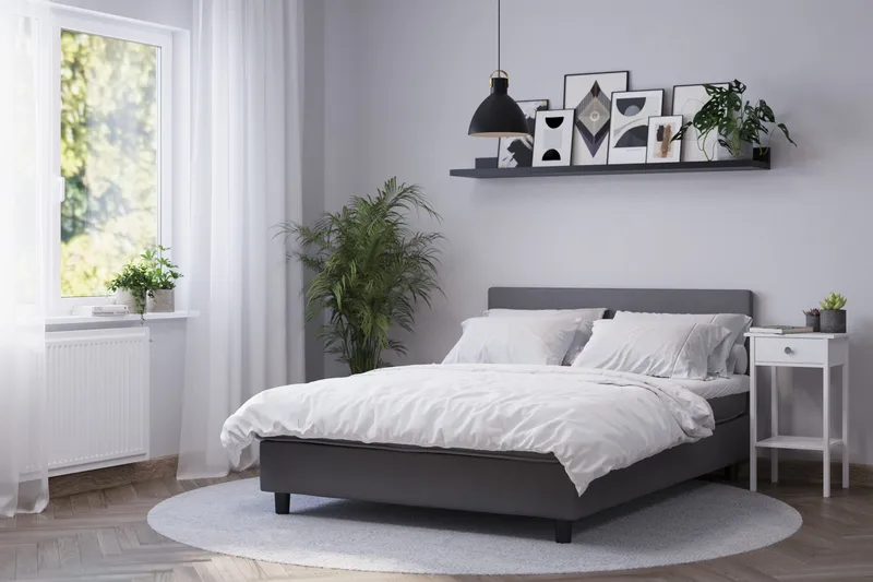 Billingen Kontinentalseng 90x200 cm - Grå - Møbler - Senge - Kontinentalsenge