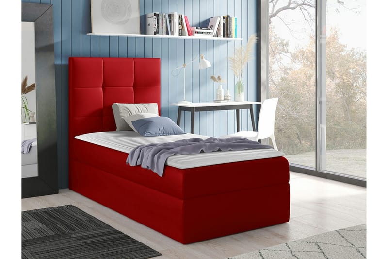 Boisdale Sengeramme 100x200 cm - Rød - Sengeramme & sengestel