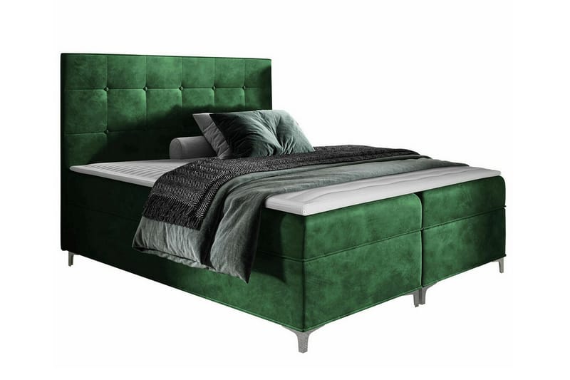 Boisdale Sengeramme 200x200 cm - Mørkegrøn - Sengeramme & sengestel