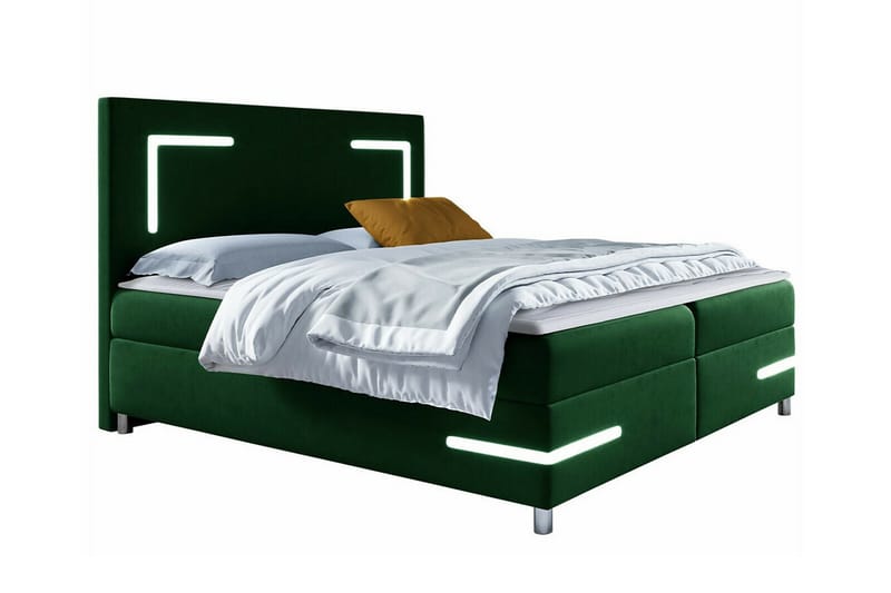 Boisdale Sengeramme 200x200 cm - Mørkegrøn - Sengeramme & sengestel