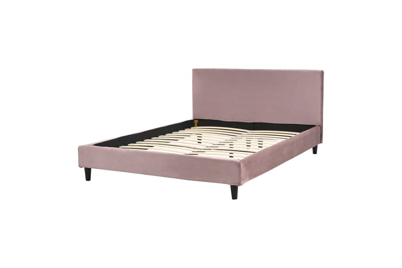 Bossom Sengeramme 140x200 cm, Rosa/Mørkt træ