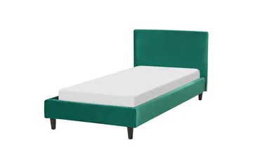 Bossom Sengeramme 90x200 cm i Fløjl med Sengegavl - Grøn - Møbler - Senge - Sengeramme & sengestel