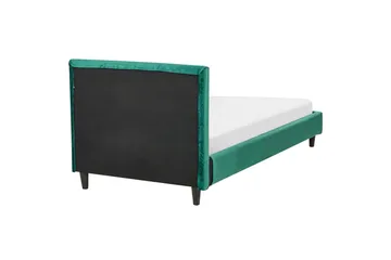 Bossom Sengeramme 90x200 cm i Fløjl med Sengegavl - Grøn - Møbler - Senge - Sengeramme & sengestel