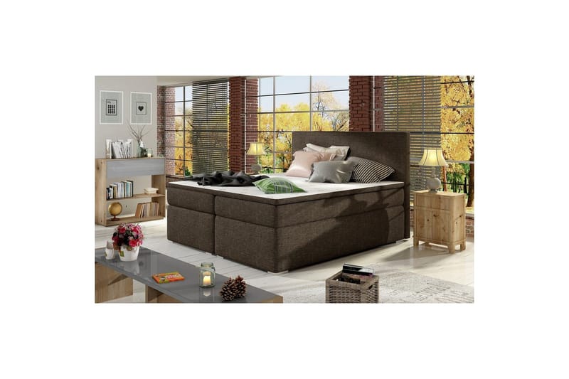 Box Spring Eltap Divalo - Sawana 26, Brun, 140x200 cm - Møbler - Senge - Kontinentalsenge