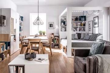 4You Sengeramme med Opbevaring 160x200 cm i Malet Træ med Sengegavl - Hvid - Møbler - Senge - Sengeramme & sengestel