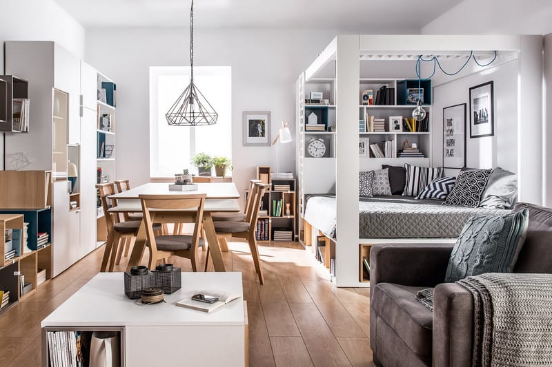 4You Sengeramme med Opbevaring 160x200 cm i Malet Træ med Sengegavl - Hvid - Møbler - Senge - Sengeramme & sengestel
