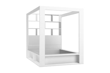 4You Sengeramme med Opbevaring 160x200 cm i Træ med Sengegavl - Hvid - Møbler - Senge - Sengeramme & sengestel