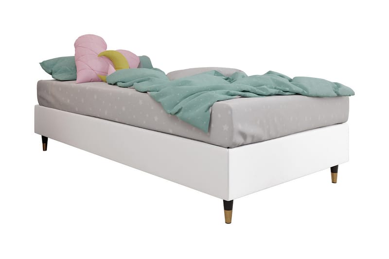 Adeliza Boksseng 80x200 cm - Kunstlæder/Hvid/Træ/Metal - Møbler - Senge - Boxmadras & boxseng