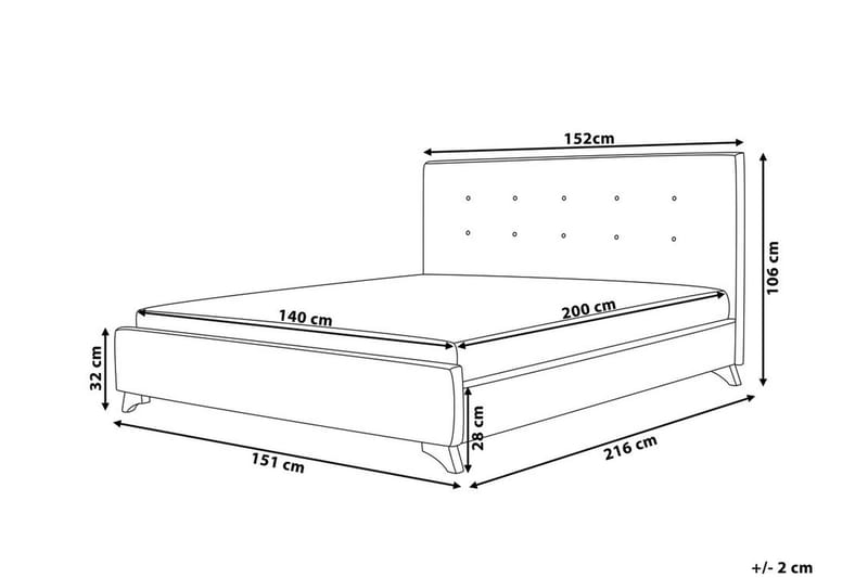 Ambassadør Dobbelt seng 140 | 200 cm - Beige - Boxmadras & boxseng