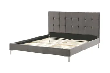 Amberta Boksseng 140x200 cm - Velour/Grå - Møbler - Senge - Sengeramme & sengestel