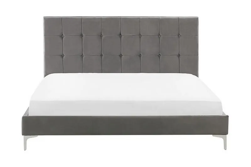 Amberta Boksseng 140x200 cm, Velour/Grå