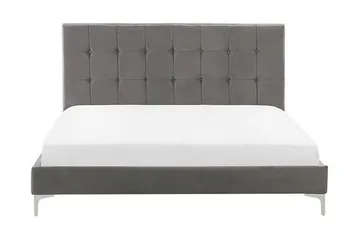 Amberta Boksseng 140x200 cm - Velour/Grå - Møbler - Senge - Sengeramme & sengestel