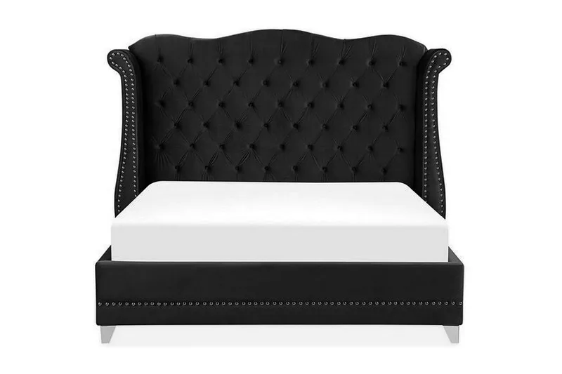 Ayette Dobbeltseng 160x200 cm - Sort/Velour - Møbler - Senge - Sengeramme & sengestel