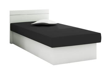 Berta Sengeramme 80x190 cm i Stof med Sengegavl og Opbevaring - Sort - Møbler - Senge - Sengeramme & sengestel