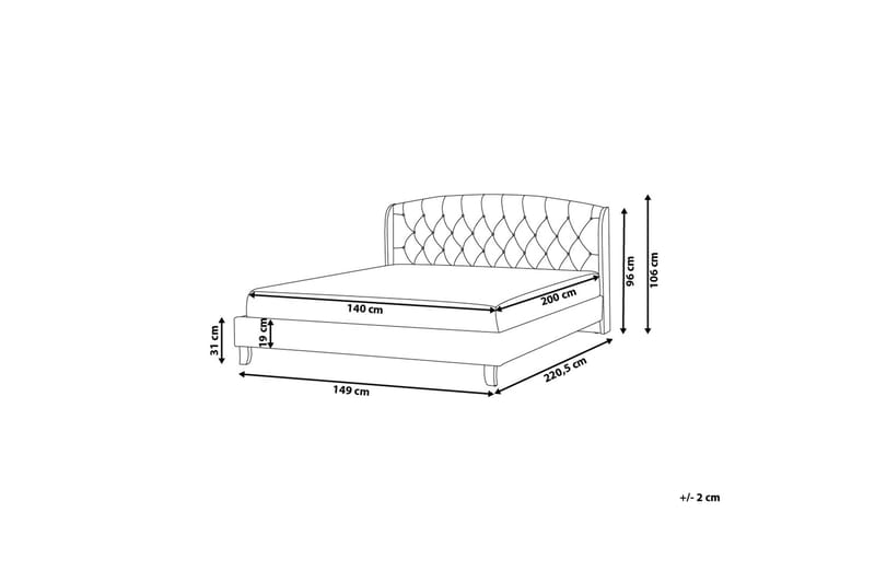 Bordeau | Dobbelt seng 140 | 200 cm - Grå - Boxmadras & boxseng