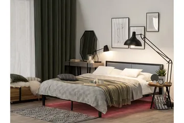 Clamart dobbeltseng 160200 cm Sort Sort - Møbler - Senge - Boxmadras & boxseng