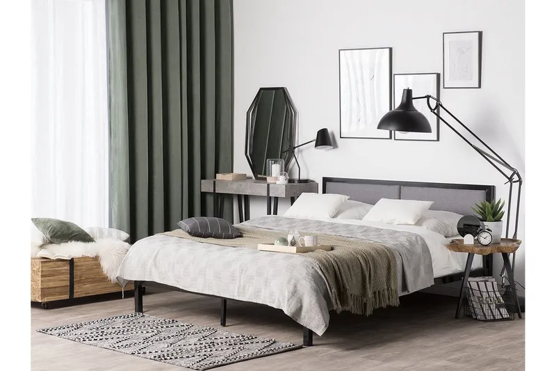 Clamart dobbeltseng 160200 cm Sort Sort - Møbler - Senge - Boxmadras & boxseng