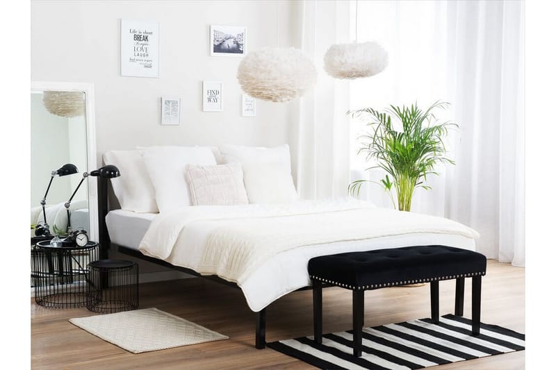 Cusset Dobbelt seng 160 | 200 cm - Sort - Møbler - Senge - Boxmadras & boxseng