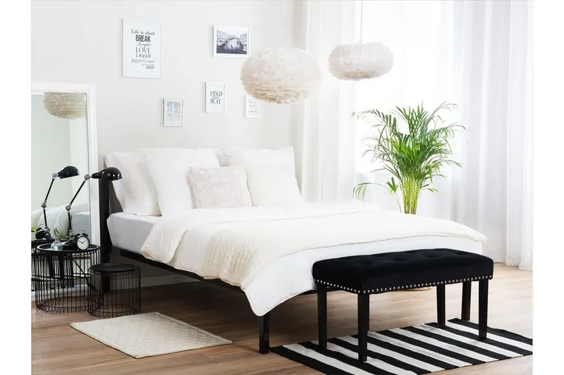 Cusset Dobbelt seng 160 | 200 cm - Sort - Møbler - Senge - Boxmadras & boxseng