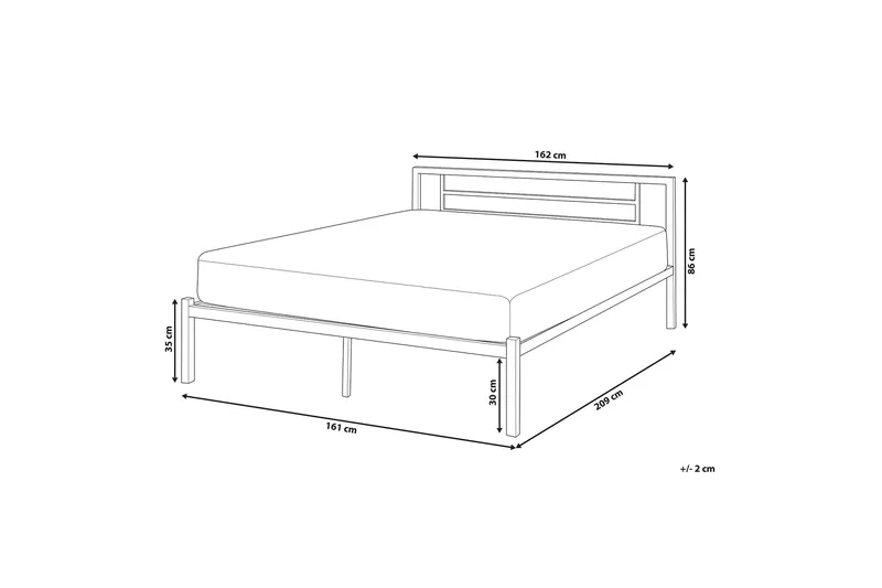 Cusset Dobbelt seng 160 | 200 cm - Sort - Møbler - Senge - Boxmadras & boxseng