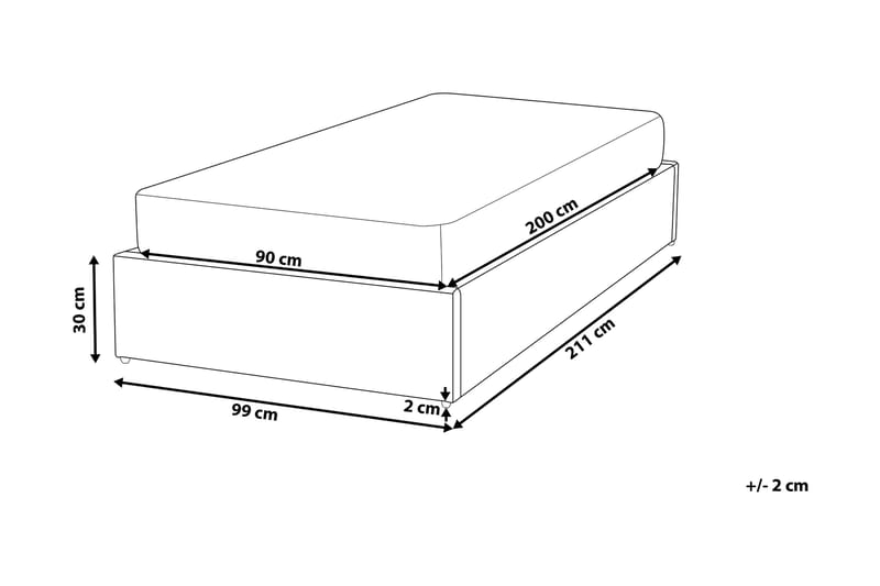 Dinan Dobbelt seng 90 | 200 cm - Beige - Boxmadras & boxseng