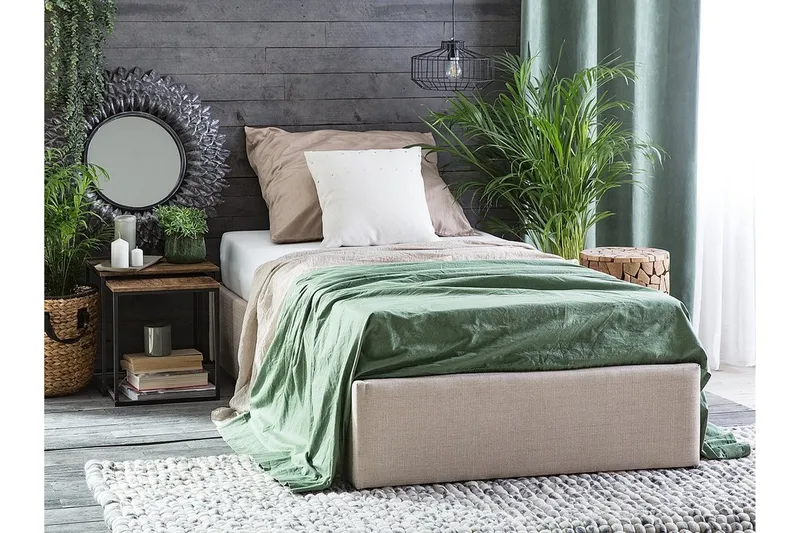 Dinan Dobbelt seng 90 | 200 cm - Beige - Møbler - Senge - Sengeramme & sengestel