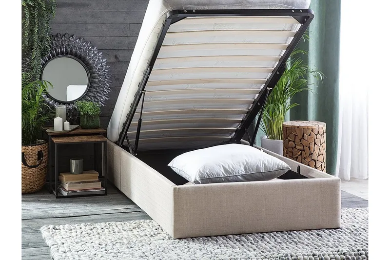 Dinan Dobbelt seng 90 | 200 cm - Beige - Møbler - Senge - Boxmadras & boxseng