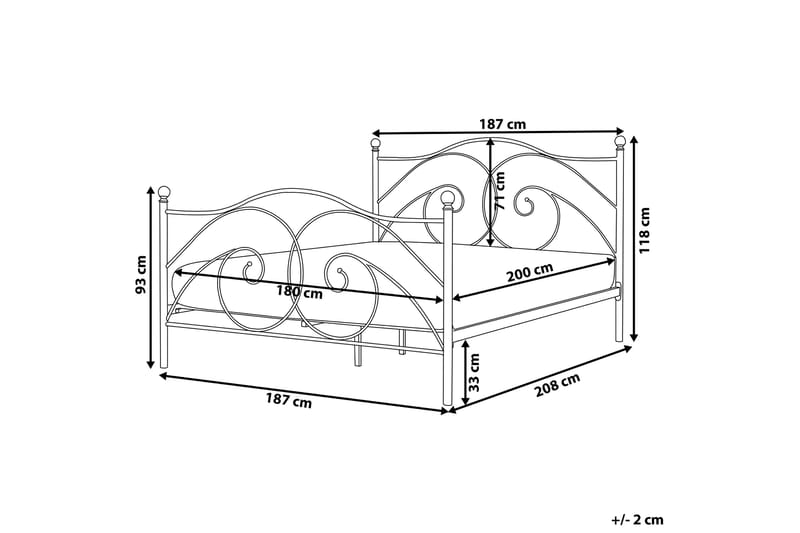 Dinard Dobbeltseng 180 | 200 cm - Sort - Møbler - Senge - Boxmadras & boxseng