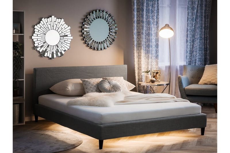 Fitou dobbeltseng 160 | 200 cm - Grå - Møbler - Senge - Boxmadras & boxseng