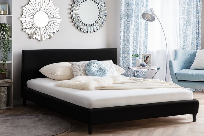 Fitou dobbeltseng 160 | 200 cm - Sort - Møbler - Senge - Sengeramme & sengestel