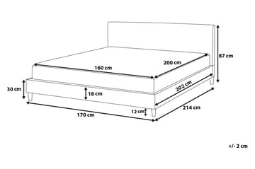 Fitou dobbeltseng 180 | 200 cm - Grå - Møbler - Senge - Sengeramme & sengestel