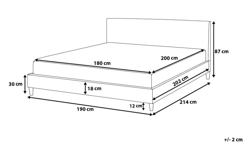 Fitou dobbeltseng 180 | 200 cm - Sort - Boxmadras & boxseng