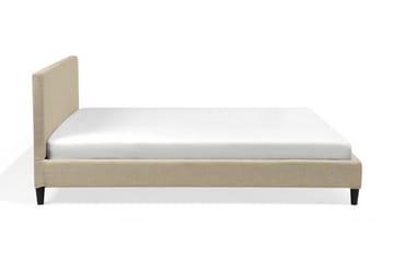 Fitou Sengeramme 160x200 cm i Stof med Sengegavl - Beige - Møbler - Senge - Sengeramme & sengestel