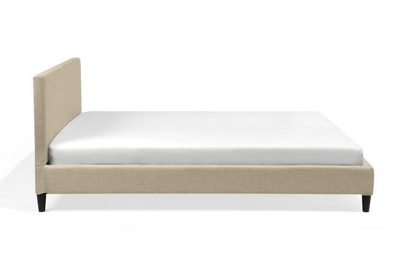 Fitou Sengeramme 160x200 cm i Stof med Sengegavl - Beige - Møbler - Senge - Sengeramme & sengestel