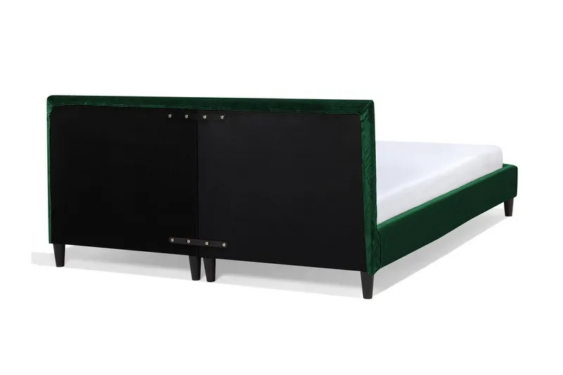 Fitou Sengeramme 180x200 cm i Fløjl med Sengegavl - Grøn - Møbler - Senge - Sengeramme & sengestel