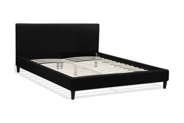 Fitou Sengeramme 180x200 cm i Stof med Sengegavl - Sort - Møbler - Senge - Sengeramme & sengestel