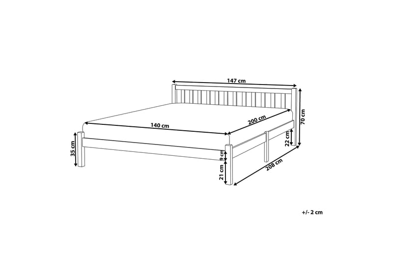 Florac Sengeramme 140x200 cm - Hvid - Boxmadras & boxseng