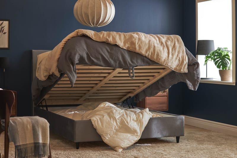 Glad Pluss sengepakke Boksseng 90x200 - Beige - Møbler - Senge - Boxmadras & boxseng