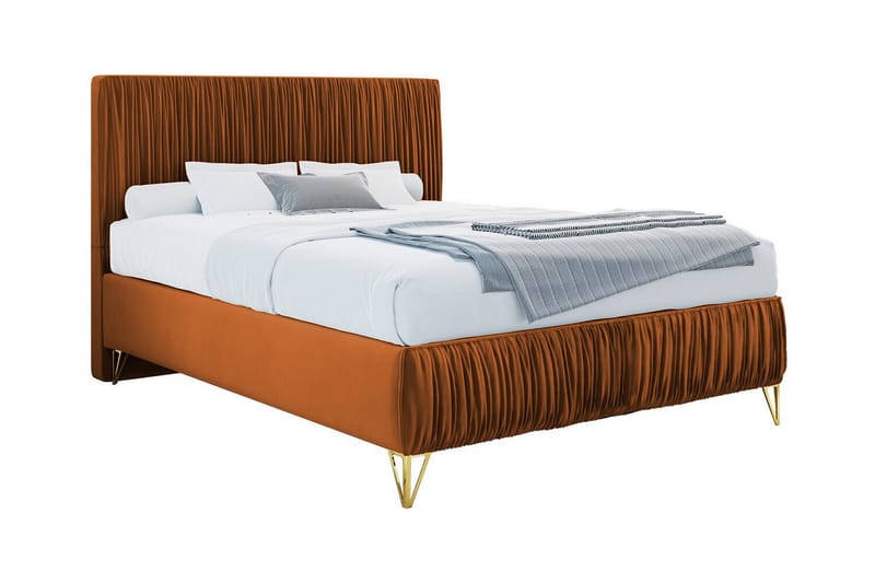 Gortin Rammeseng 140x200 cm - Orange - Boxmadras & boxseng