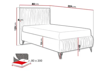 Gortin Rammeseng 80x200 cm - Møbler - Senge - Komplet sengepakke