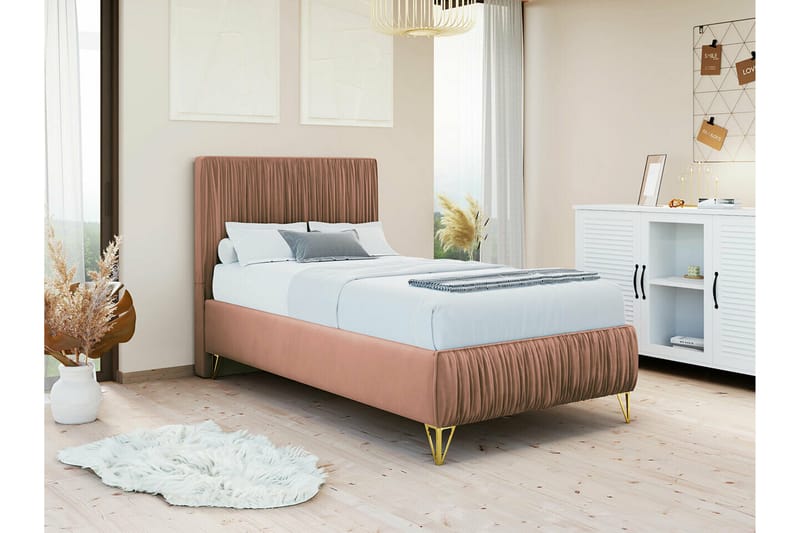 Gortin Rammeseng 90x200 cm - Beige - Møbler - Senge - Boxmadras & boxseng