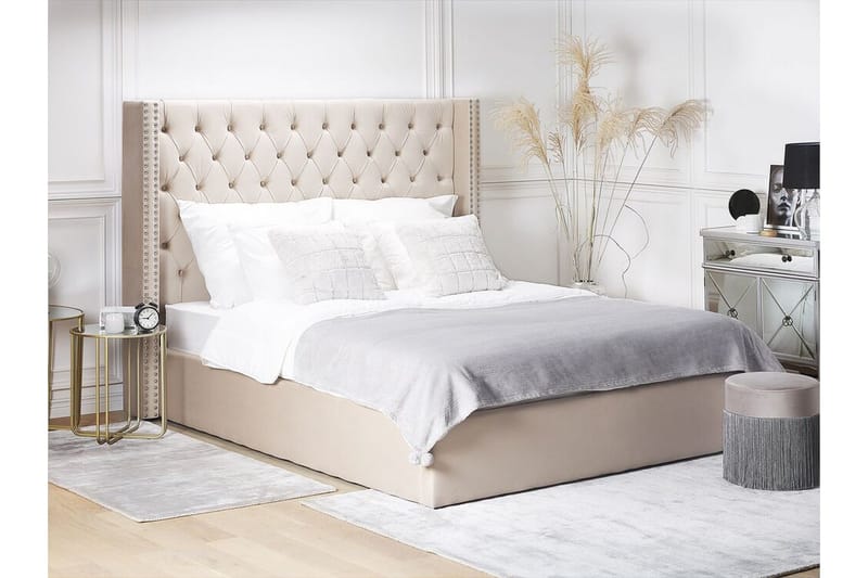 Kymmen Dobbeltseng 160x200 cm - Beige - Møbler - Senge - Boxmadras & boxseng