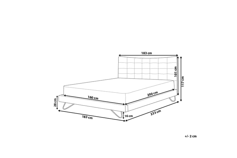 Lannion Dobbelt seng 160 | 200 cm - Grå - Boxmadras & boxseng