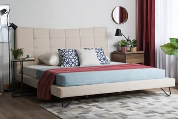 Lannion Dobbelt seng 180 | 200 cm - Beige - Møbler - Senge - Sengeramme & sengestel